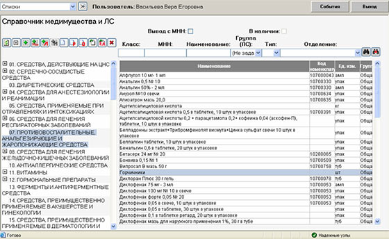 Справочник медицинского имущества и лекарственных средств